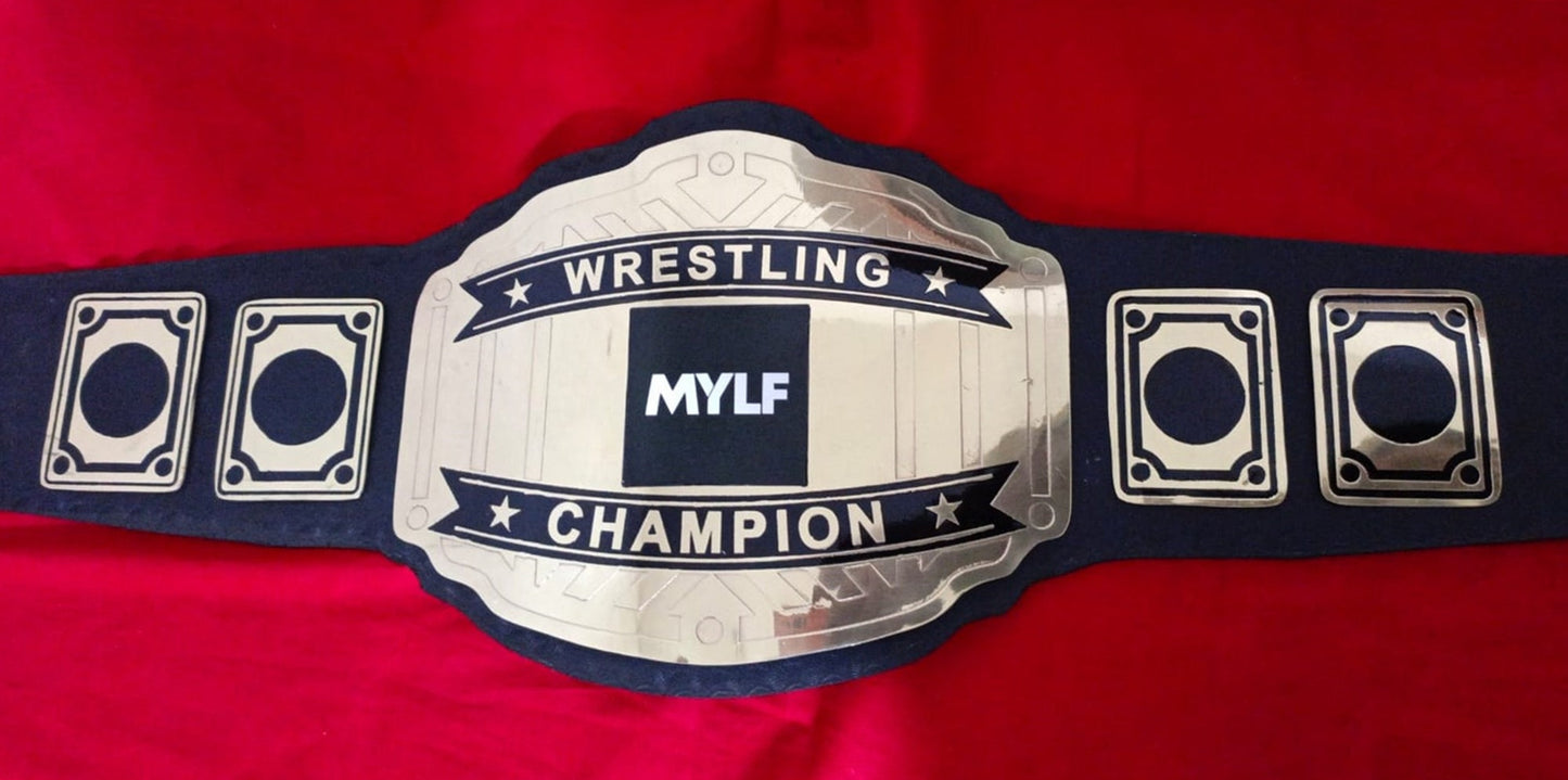 Custom MYLF Logo Wrestling Championship Belt poshleathers-14b7