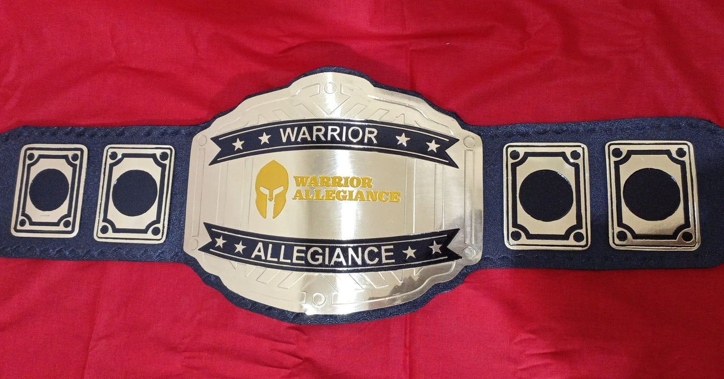 Custom Name and Warrior Allegiance Logo Wrestling Championship Belt poshleathers-14b7