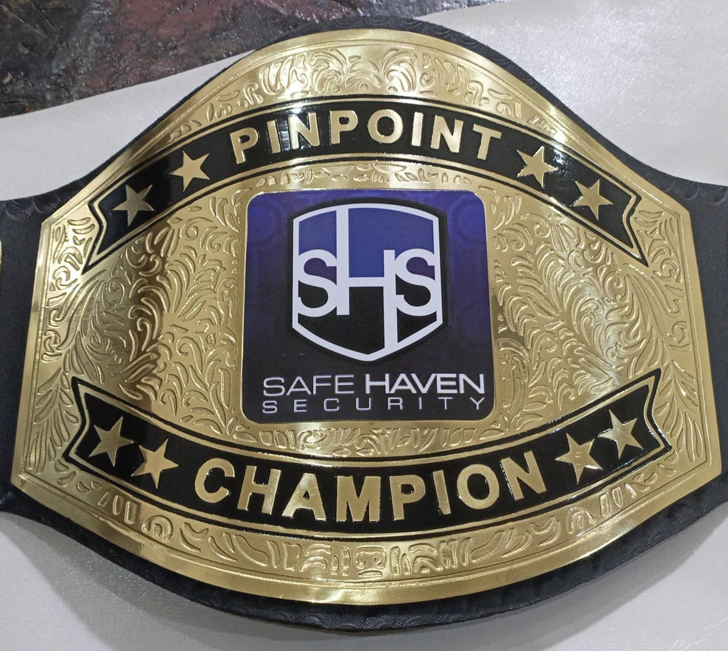 Custom Name and SHS Logo Wrestling Championship Belt poshleathers-14b7