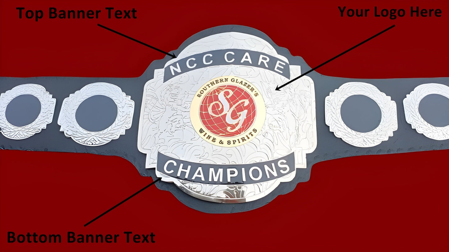 Custom Name and SG World Logo Wrestling Championship Belt poshleathers-14b7
