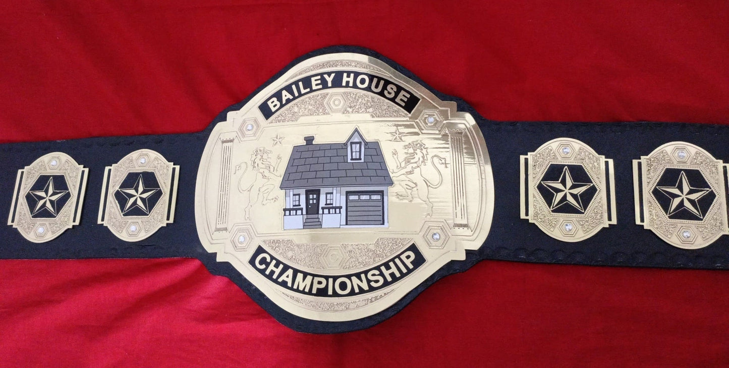 Custom Name and House Logo Wrestling Championship Belt poshleathers-14b7