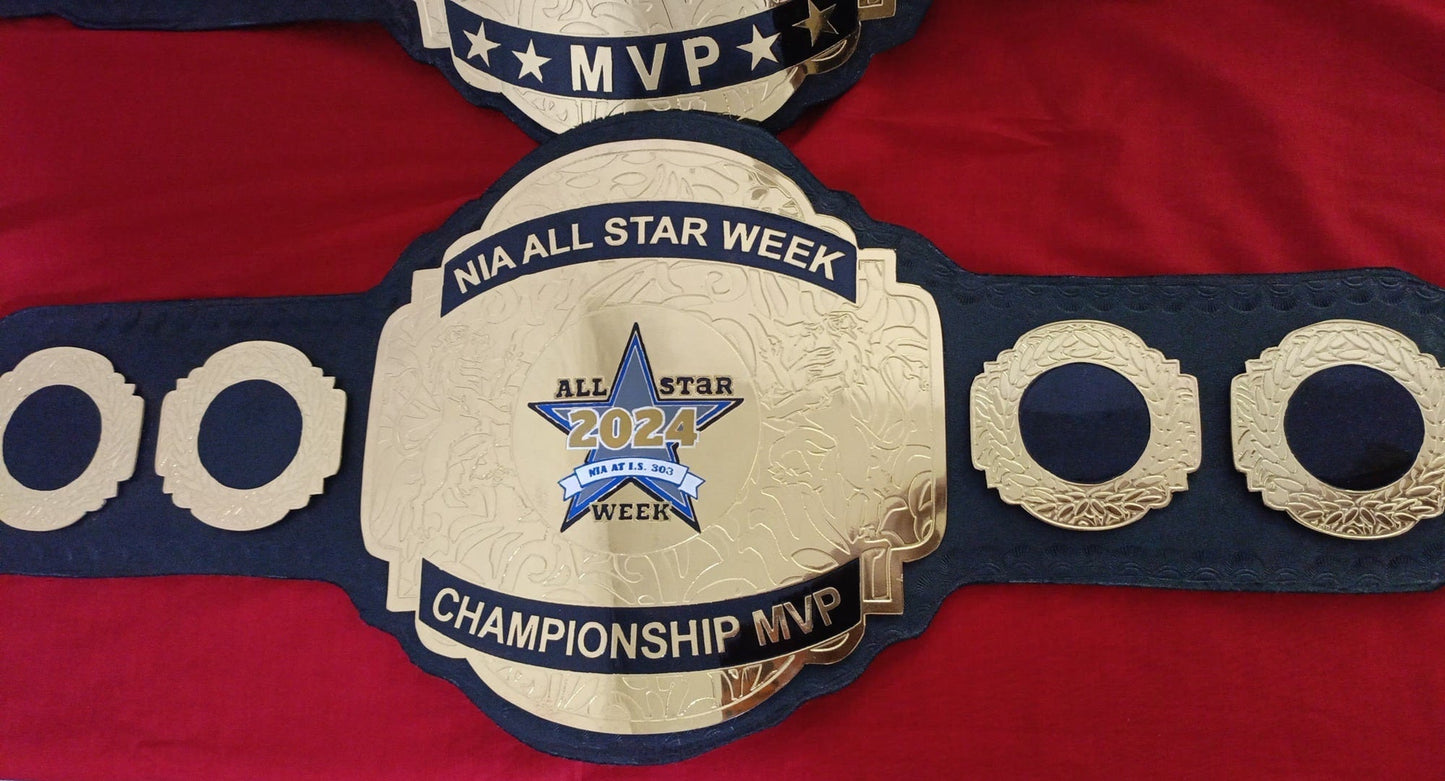 Custom Name and Star Logo Wrestling Championship Belt poshleathers-14b7
