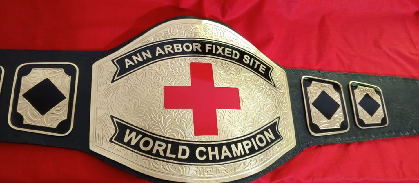 Custom Plus Sign Championship Belt poshleathers-14b7