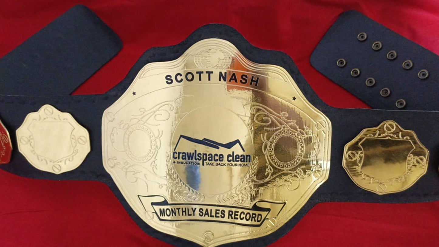 Custom Monthly Sales Record Wrestling Championship Belt poshleathers-14b7