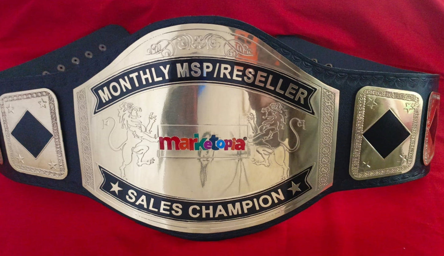 Custom Name and Marketopia Logo Wrestling Championship Belt poshleathers-14b7