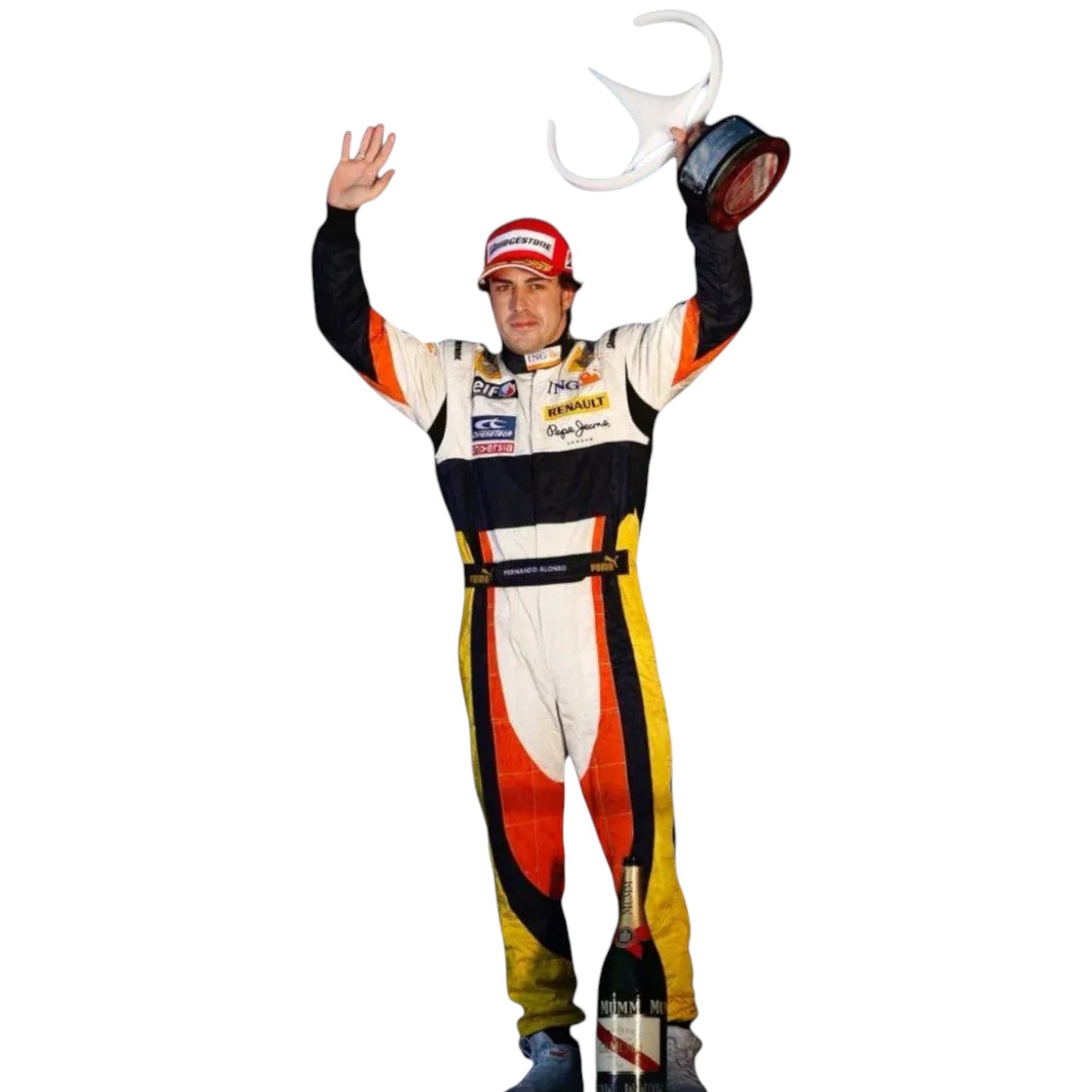 2008 Fernando Alonso Renault F1 Embroidered Racing Suit Rustle Racewears