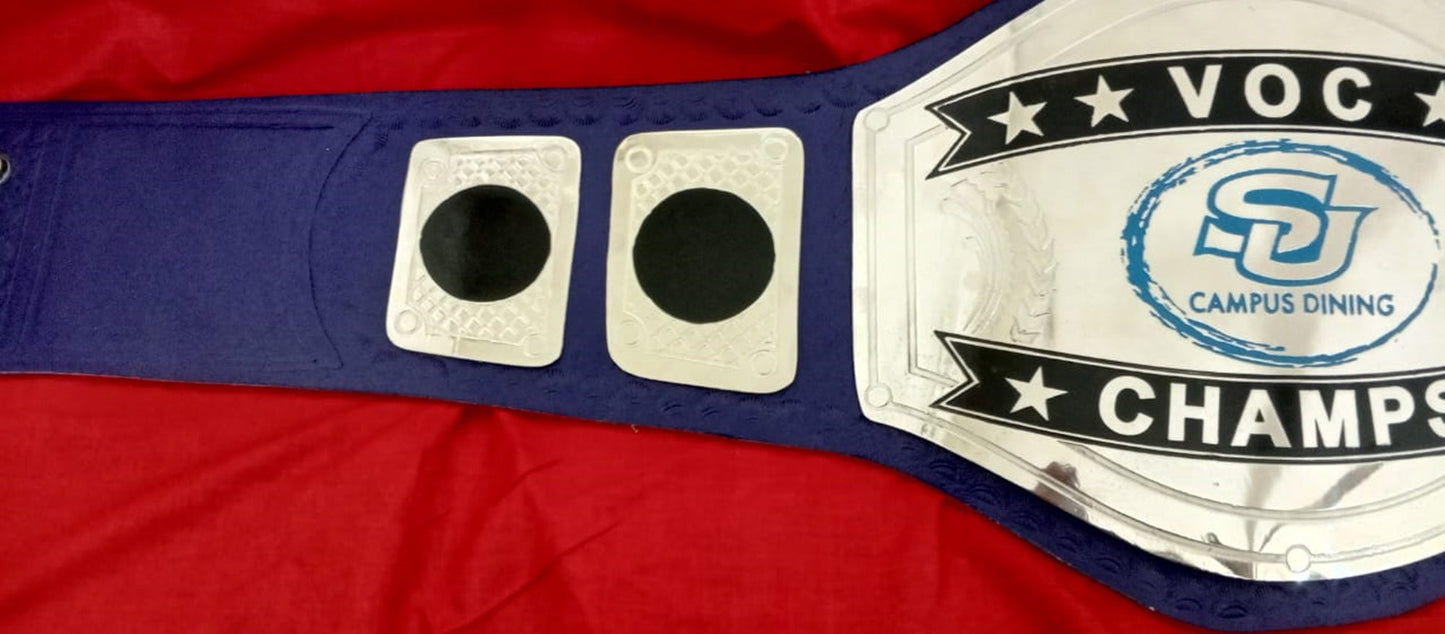 Custom Name and SU Campus Dining Logo Wrestling Championship Belt poshleathers-14b7