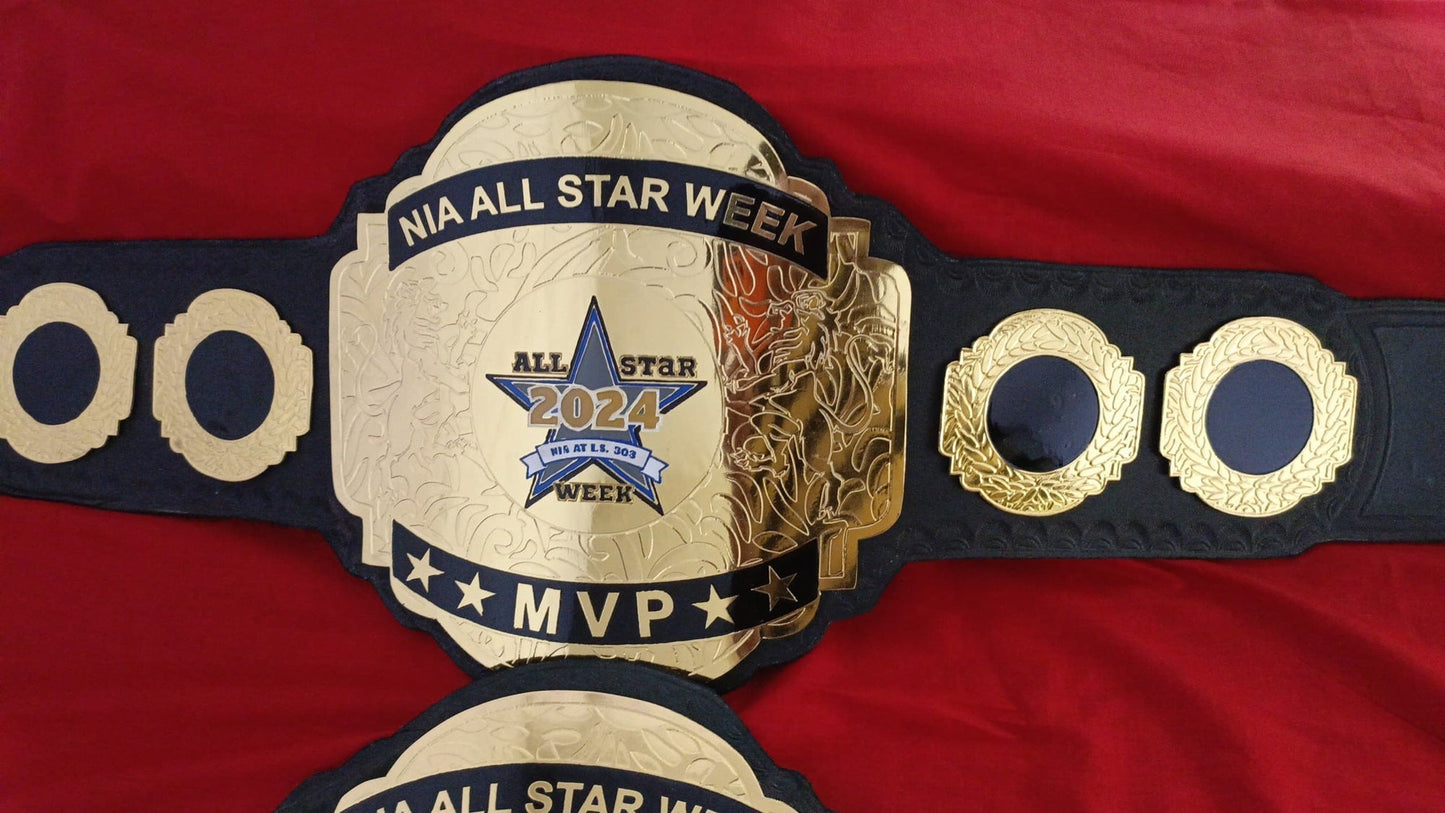 Custom Name and Star Logo Wrestling Championship Belt poshleathers-14b7