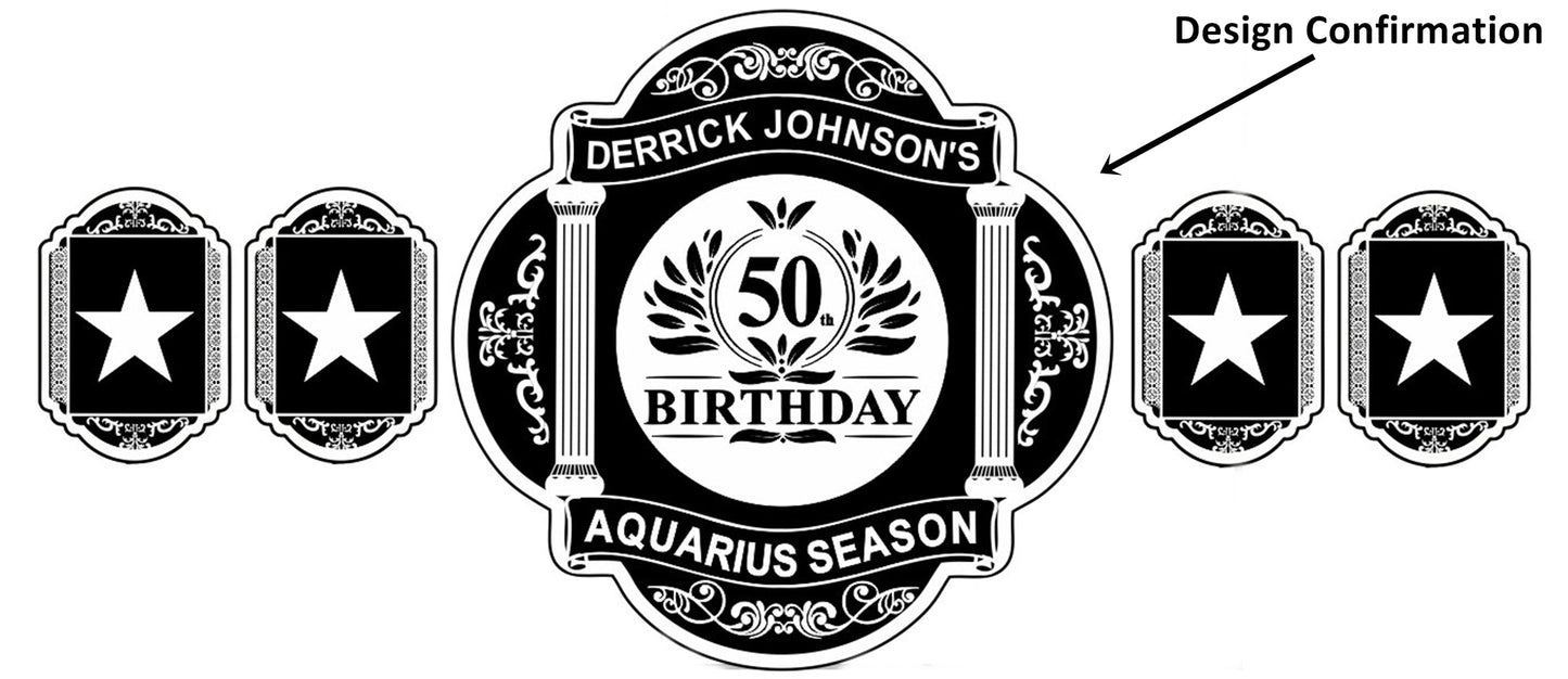 Custom 50th Birthday Logo Wrestling Championship Belt Customize Wrestling Belts