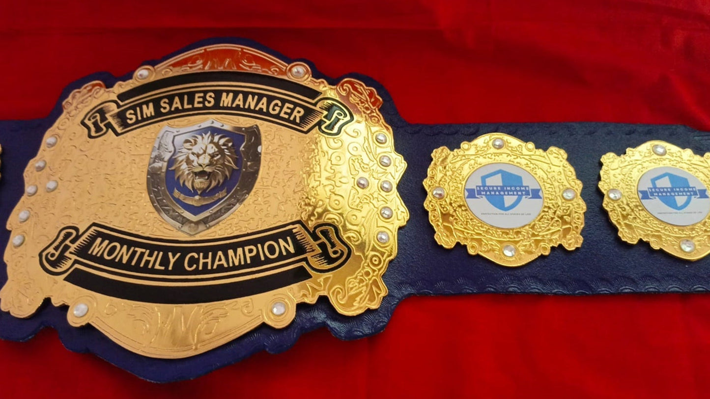 Custom Lion Wrestling Championship Belt- Ex Race Gear