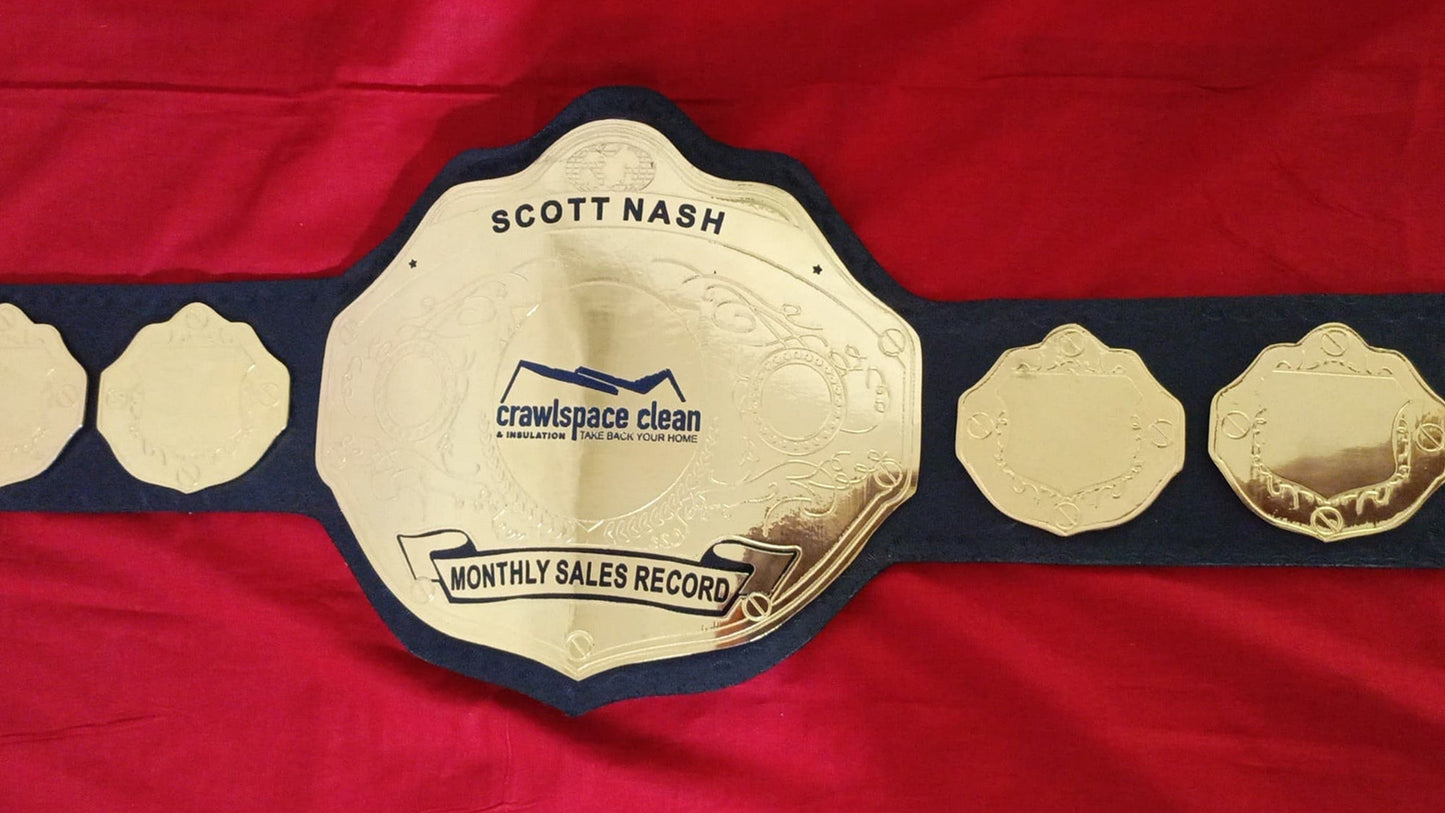 Custom Monthly Sales Record Wrestling Championship Belt poshleathers-14b7