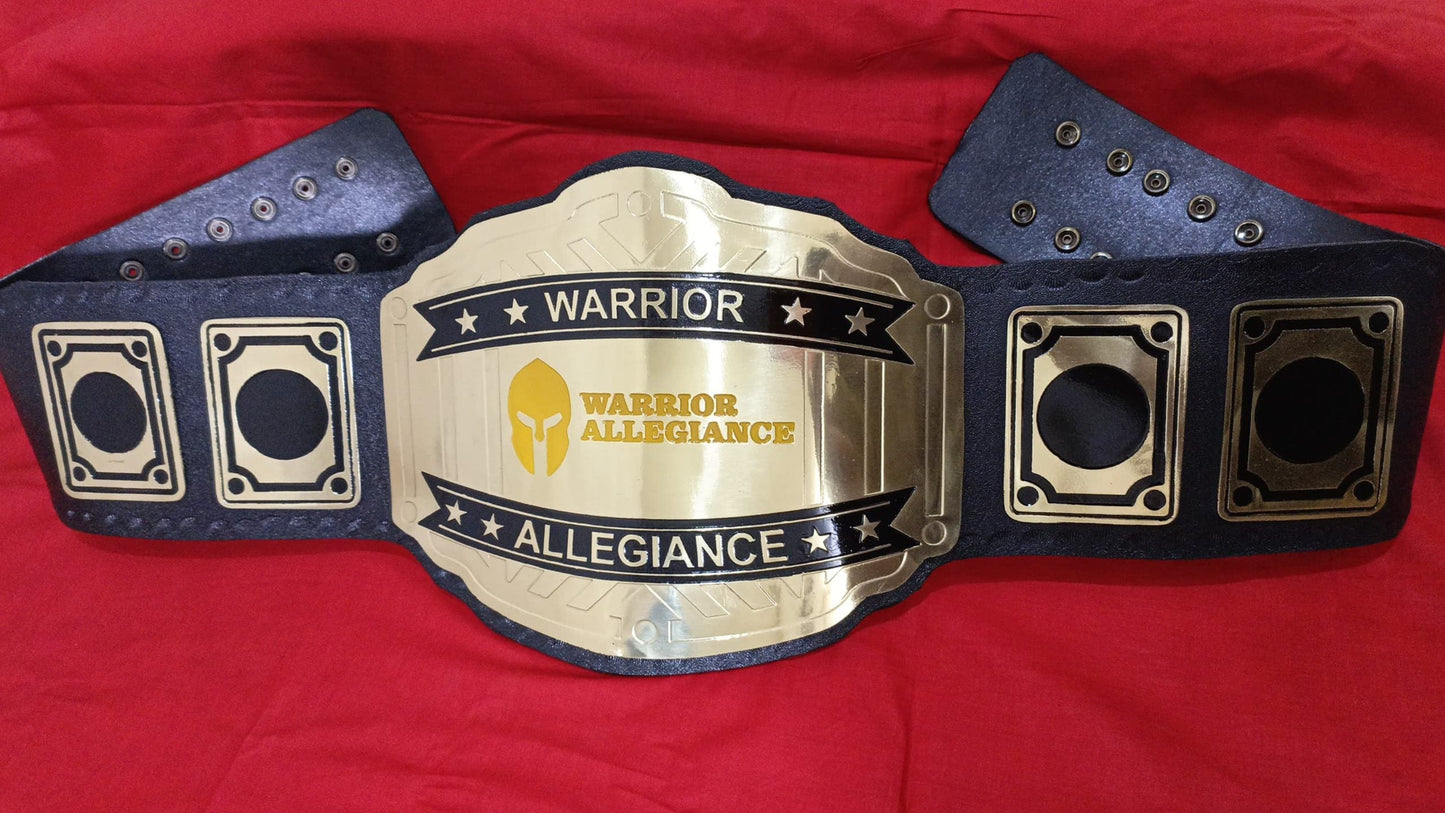 Custom Name and Warrior Allegiance Logo Wrestling Championship Belt poshleathers-14b7