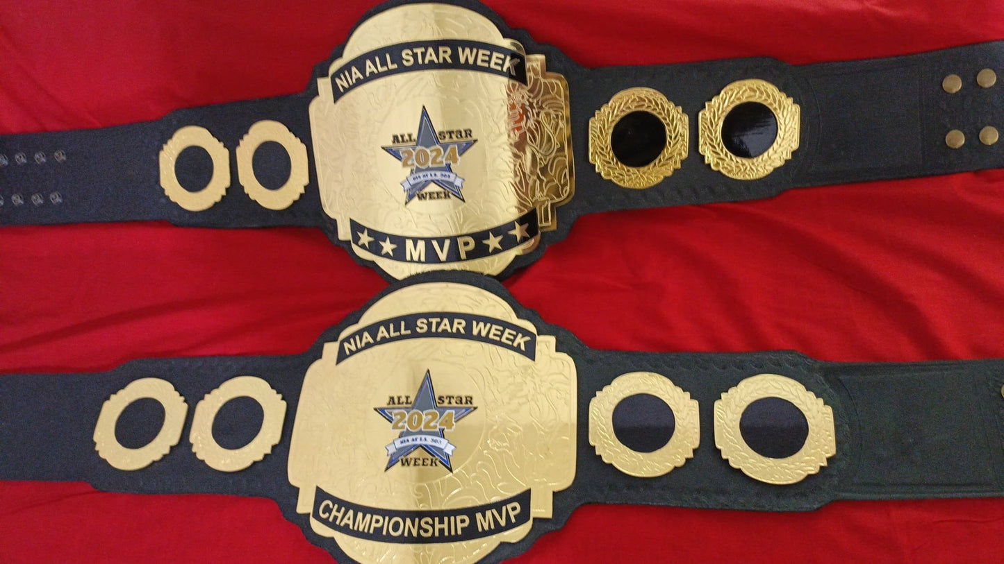 Custom Name and Star Logo Wrestling Championship Belt poshleathers-14b7