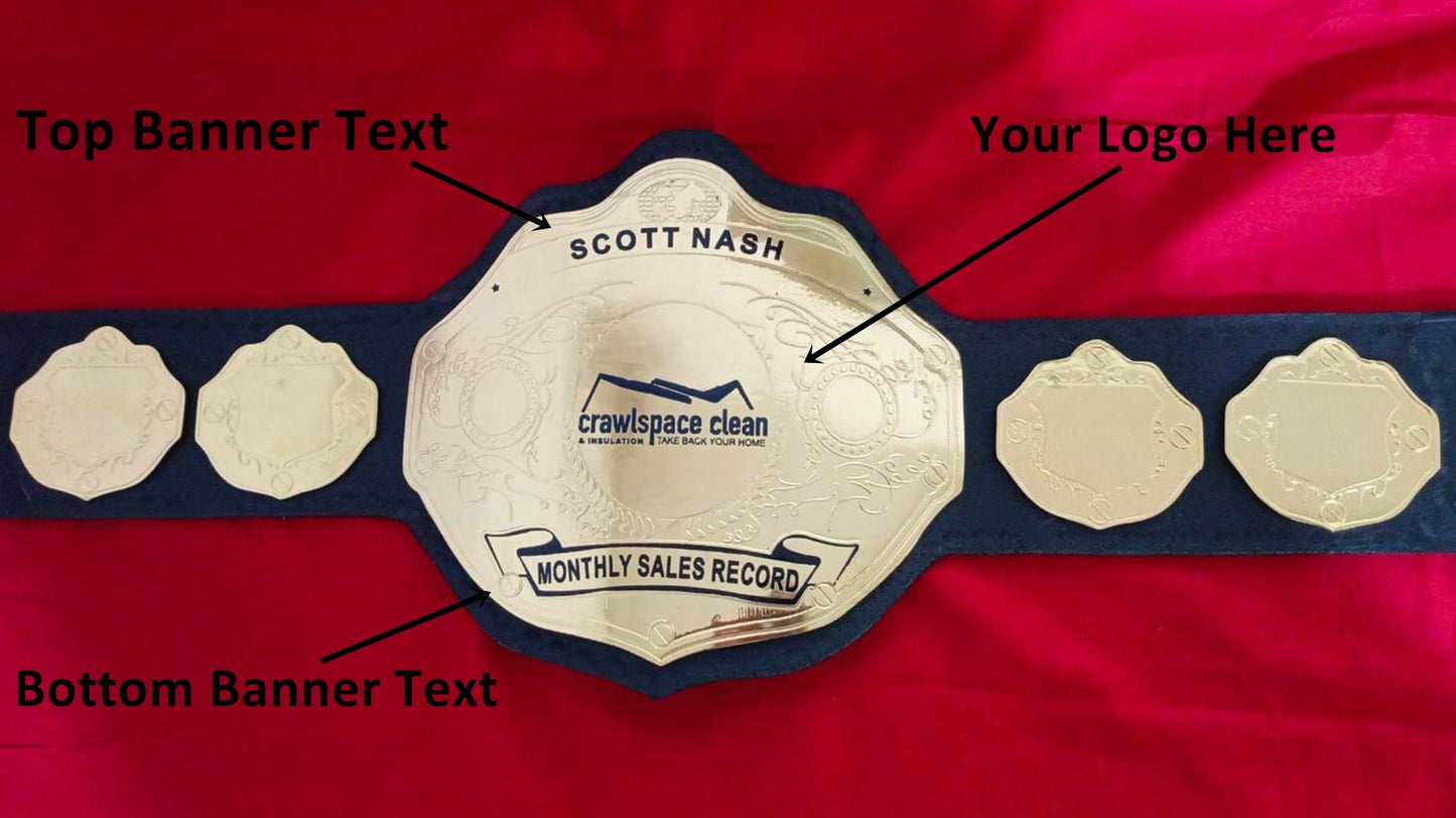 Custom Name and Crwal Space Clean Logo Wrestling Championship Belt - Customize Wrestling Belts