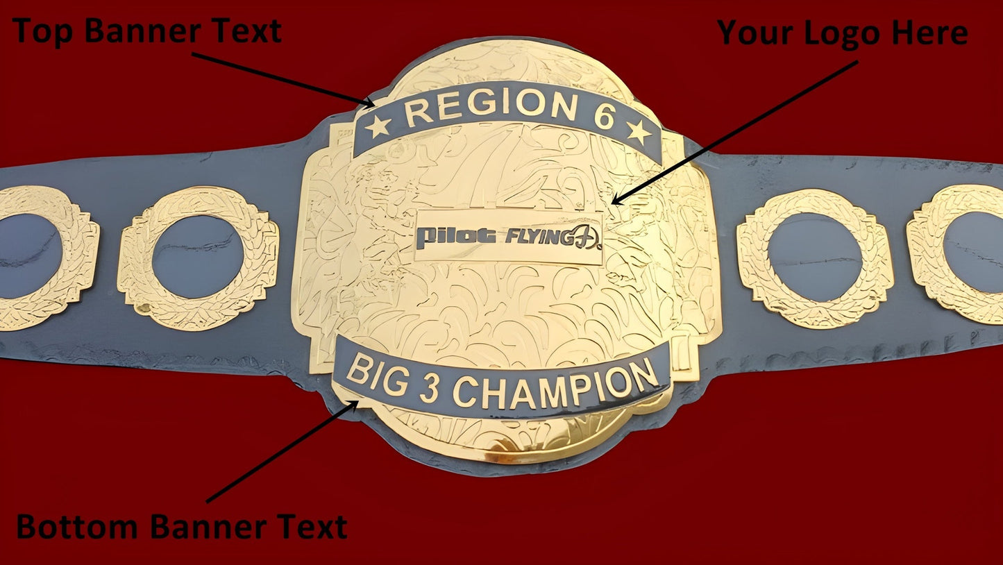 Custom Pilot Flying Logo Championship Belt poshleathers-14b7