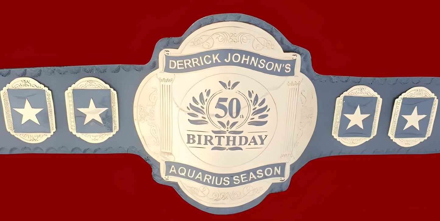 Custom 50th Birthday Logo Wrestling Championship Belt Customize Wrestling Belts