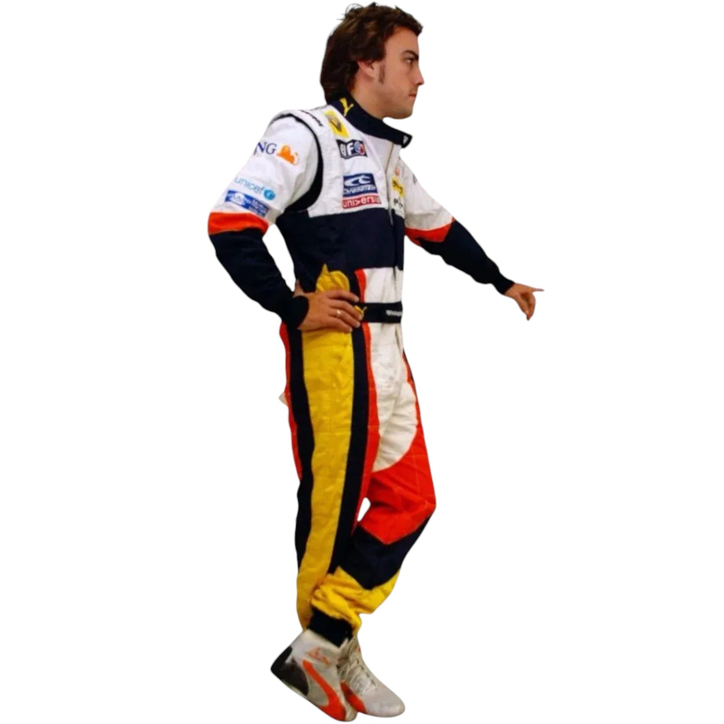 2008 Fernando Alonso Renault F1 Embroidered Racing Suit Rustle Racewears
