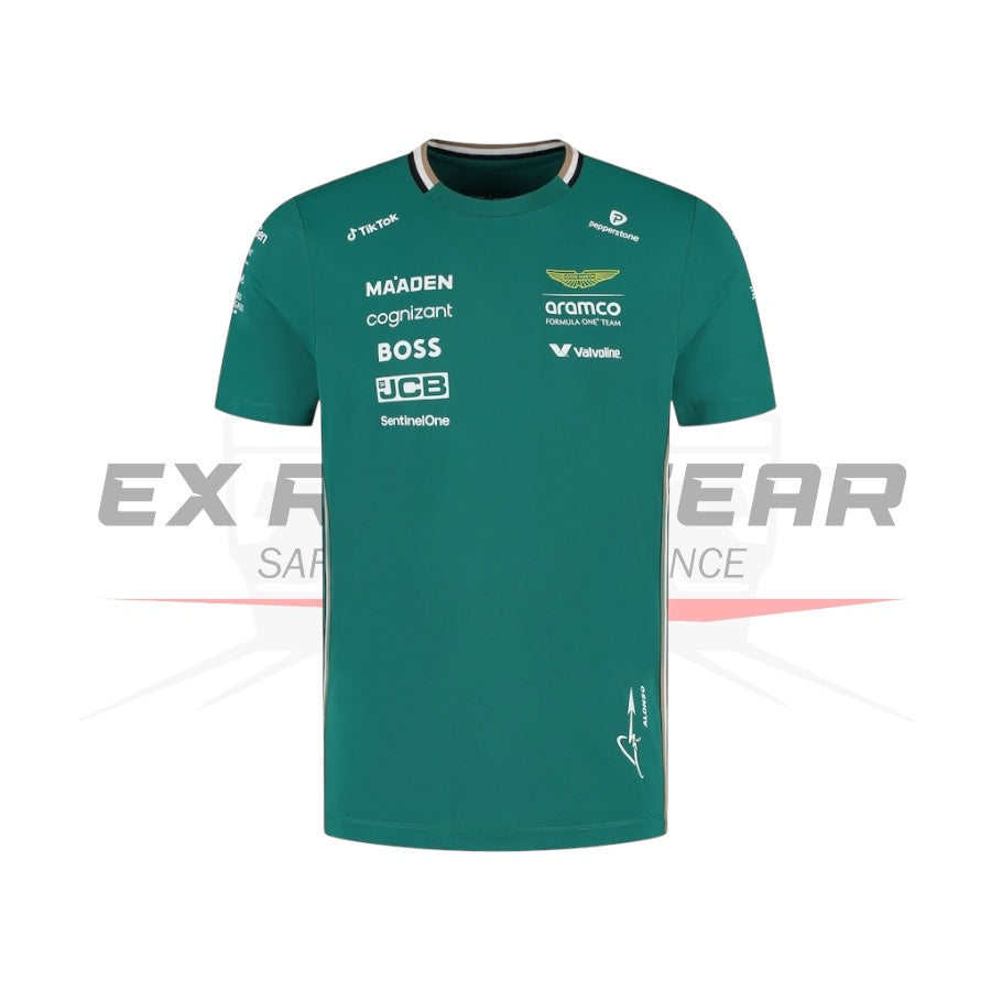 Aston Martin Aramco Cognizant F1 2025 Fernando Alonso Team Driver T-Shirt Ex Race Gear