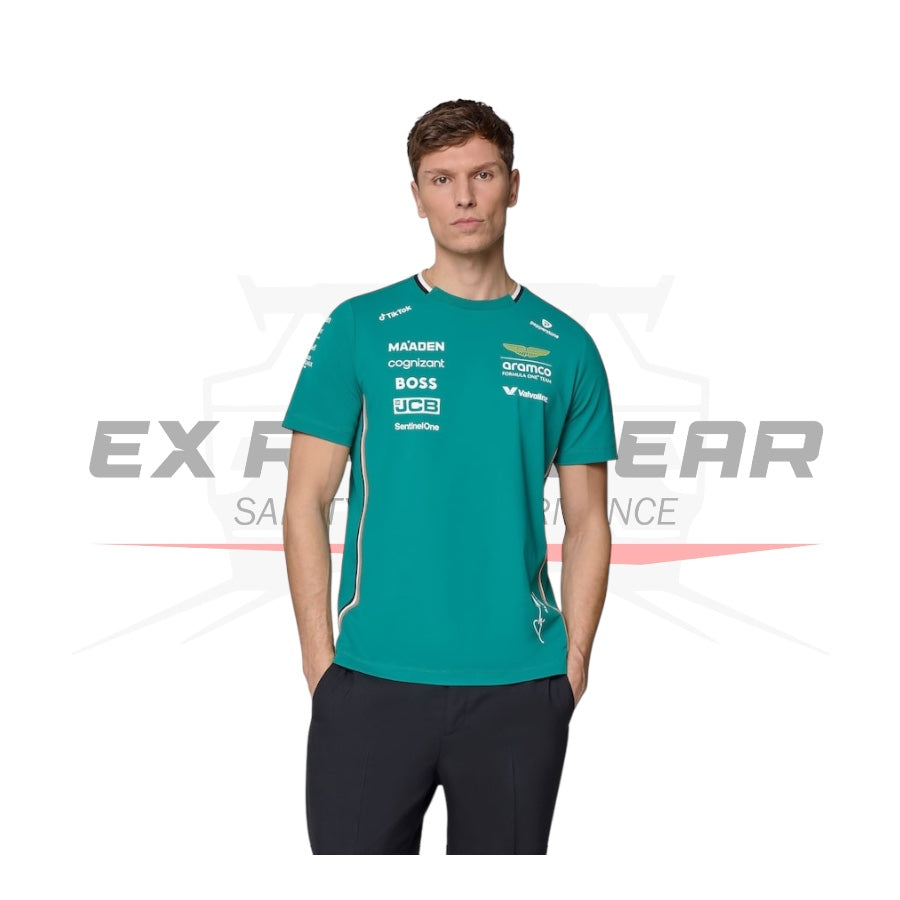 Aston Martin Aramco Cognizant F1 2025 Fernando Alonso Team Driver T-Shirt Ex Race Gear