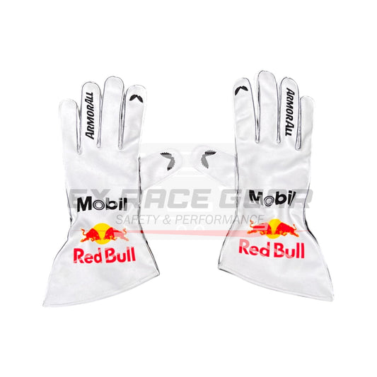 2025 Max Verstappen Japanese GP White Gloves | Red Bull Racing Official Gear Ex Race Gear