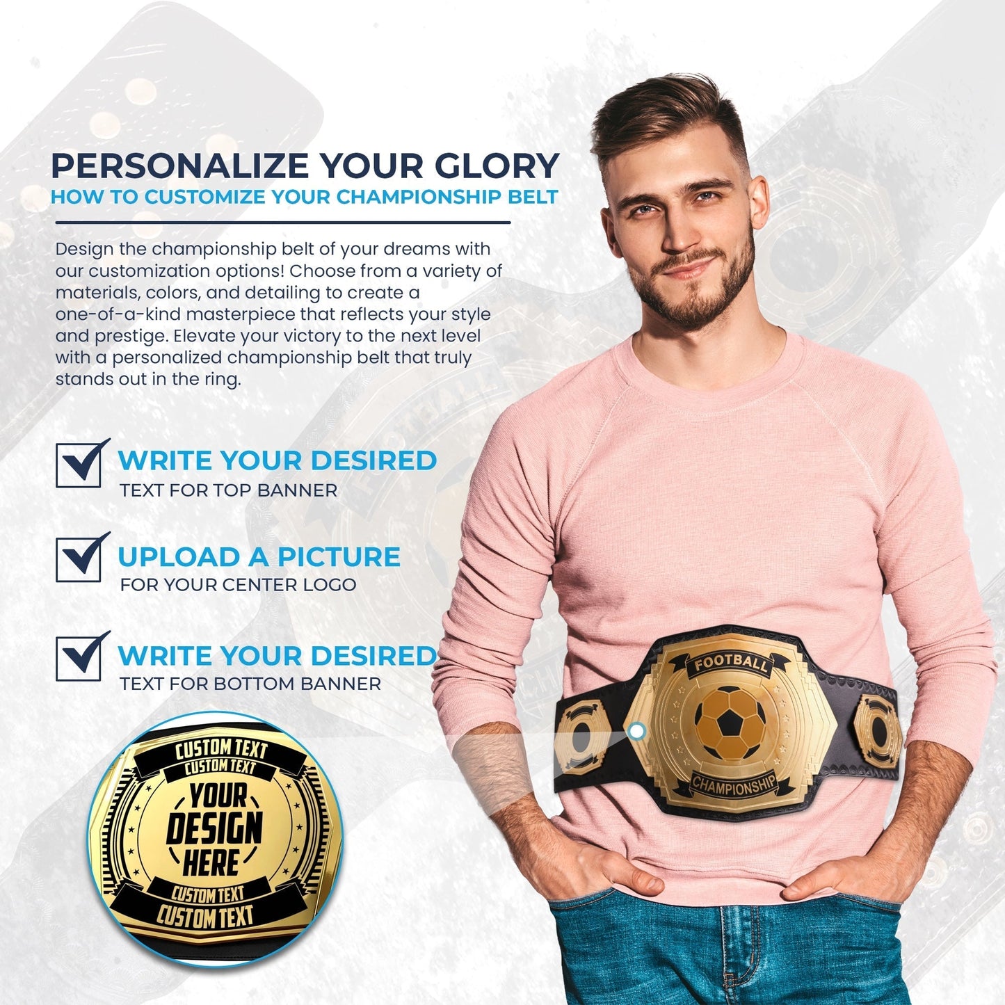 Football Championship Belt Customize Wrestling Belts