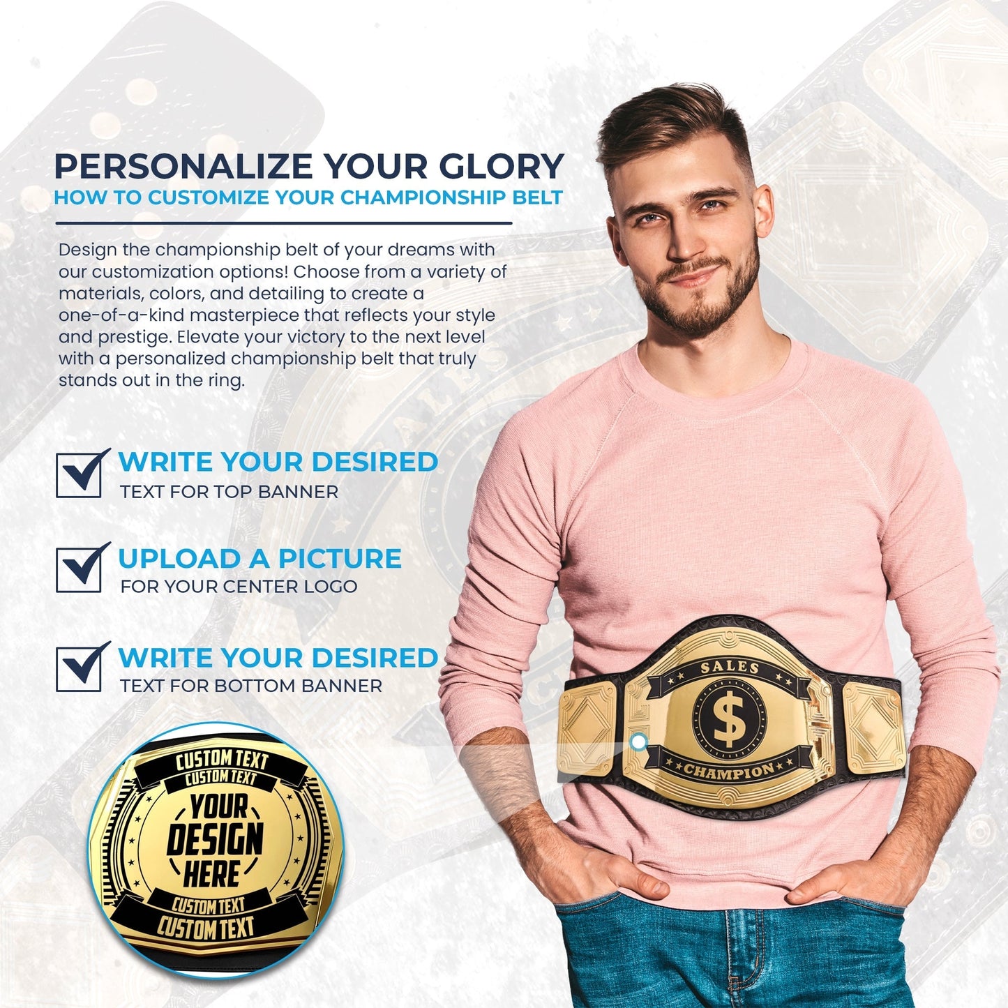 Top Sales Custom Championship Belt Customize Wrestling Belts