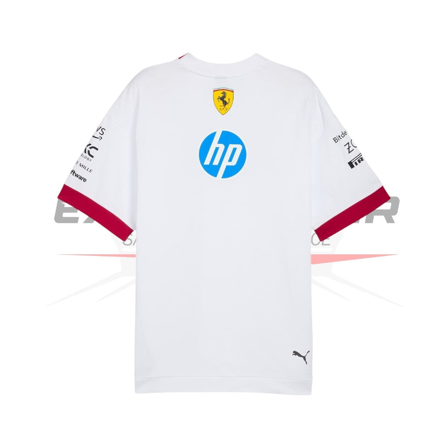 Scuderia Ferrari 2025 Drivers Oversized T-Shirt - White Ex Race Gear