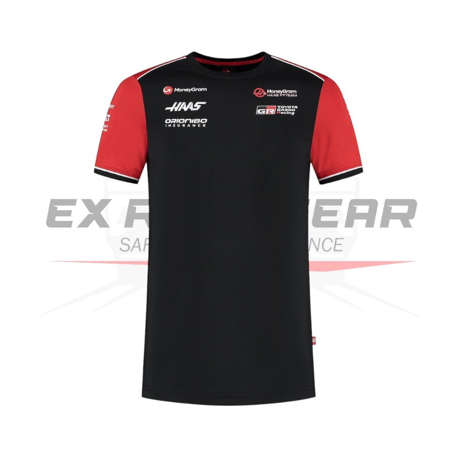 Haas F1 Moneygram 2025 Team T-Shirt - Black Ex Race Gear