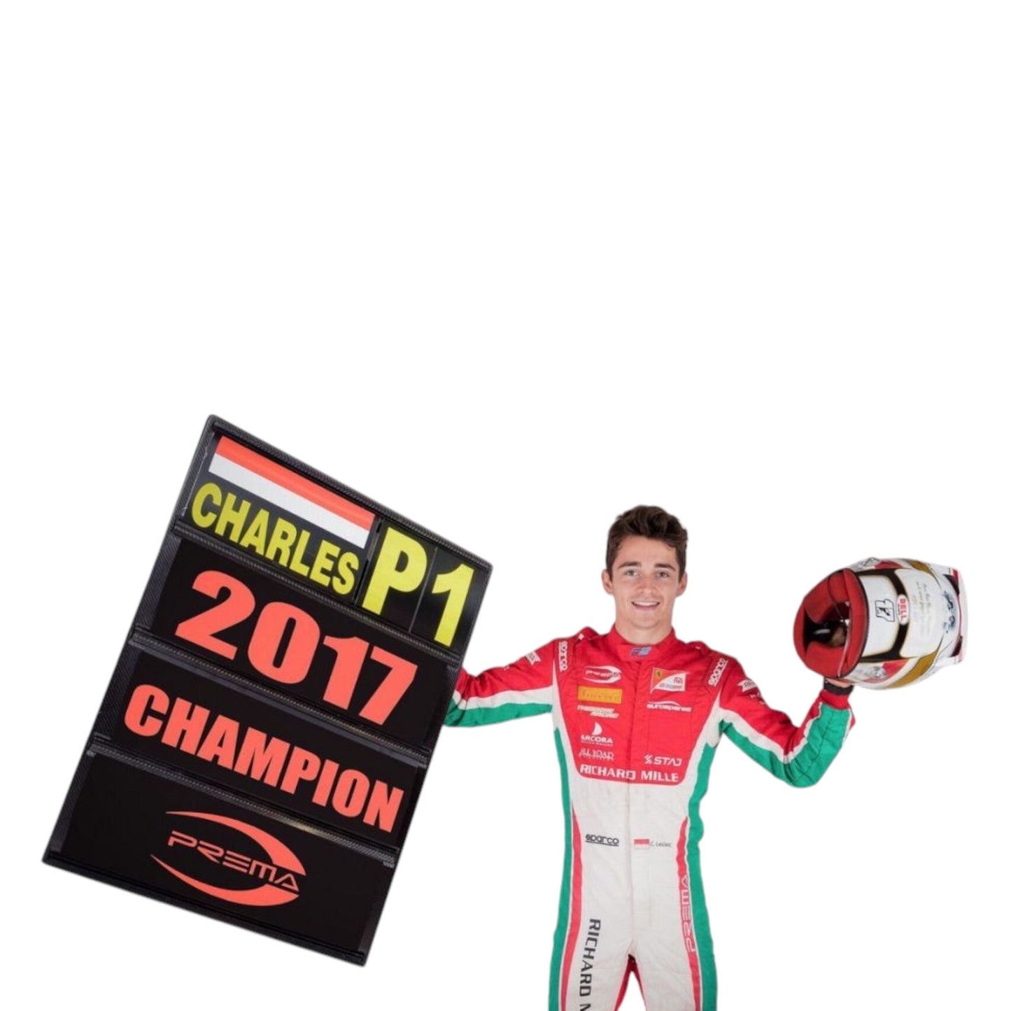 2017 Charles Leclerc Race Suit Richard Mille Formula 2 Ex Race Gear