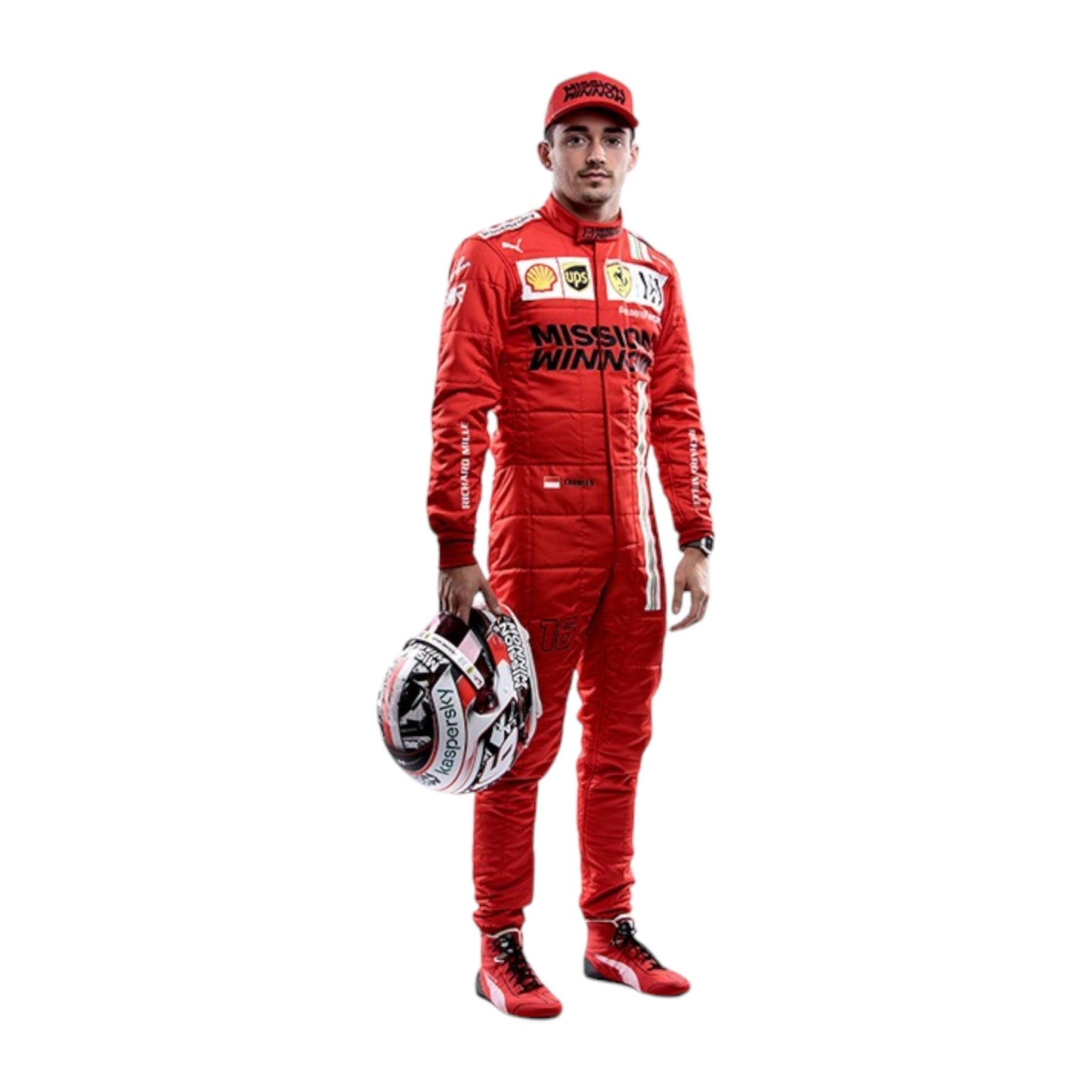 2021 Charles Leclerc Race Mission Winnow Scuderia Ferrari F1 Suit Ex Race Gear