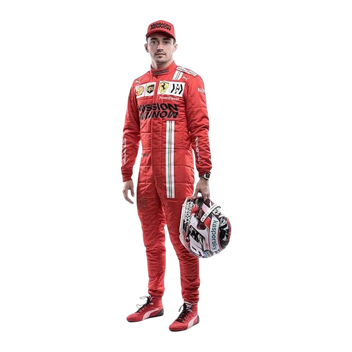2021 Charles Leclerc Race Mission Winnow Scuderia Ferrari F1 Suit Ex Race Gear