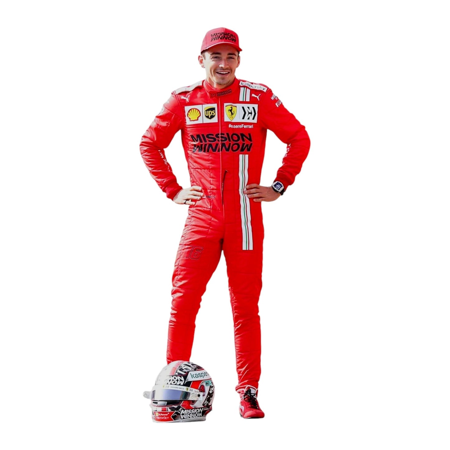 2021 Charles Leclerc Race Mission Winnow Scuderia Ferrari F1 Suit Ex Race Gear