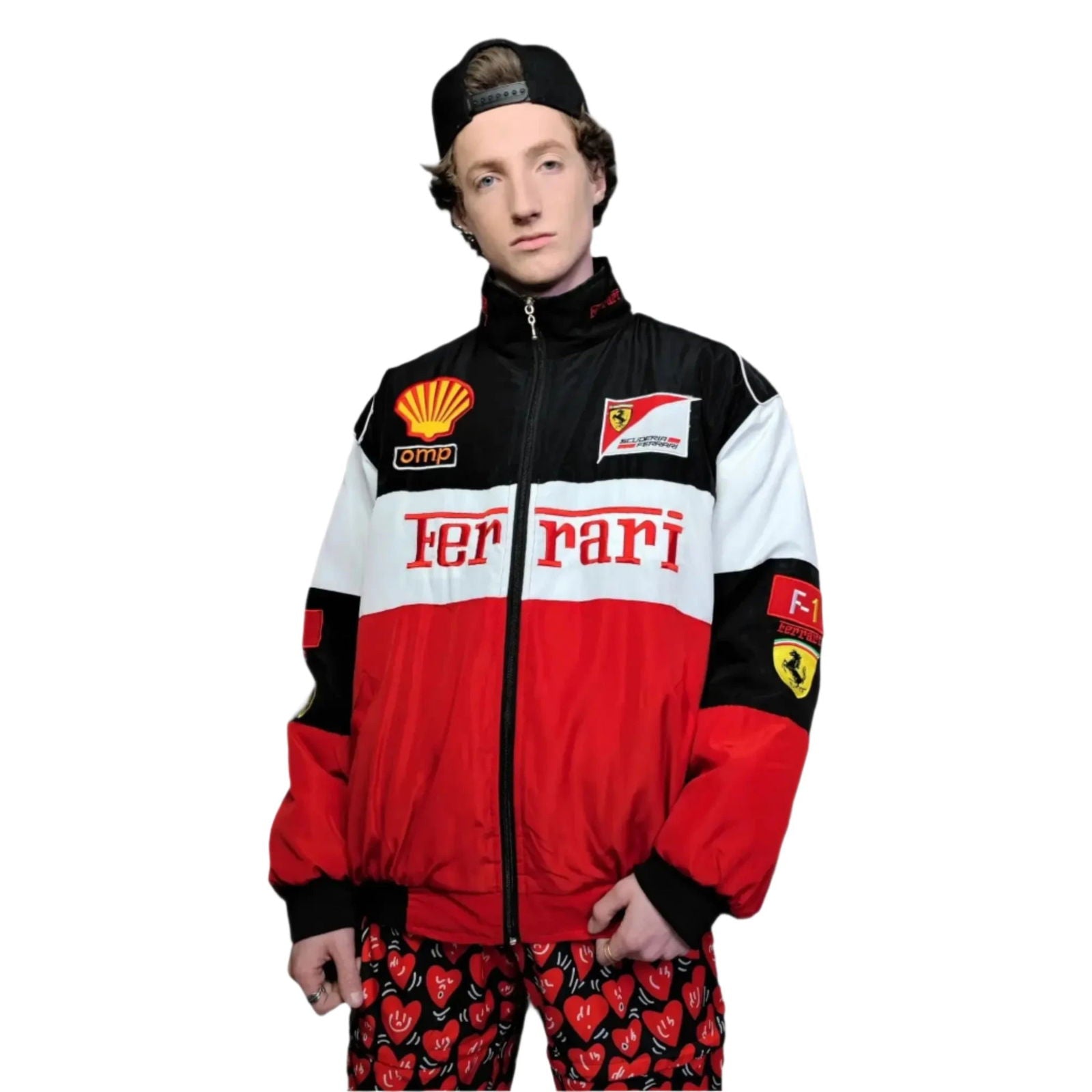 Ferrari F1 Multi Patch Embroidered Racing Jacket - Ex Race Gear
