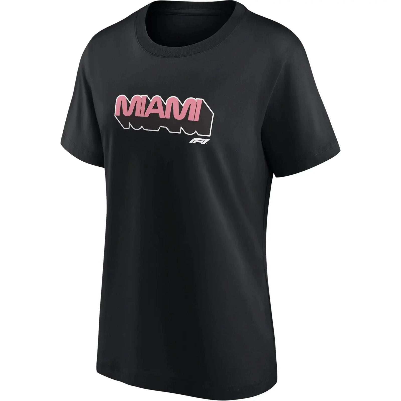 Formula 1 Miami Women's Black T-Shirt | Wordmark Graphic Tee - Speedxcrafts