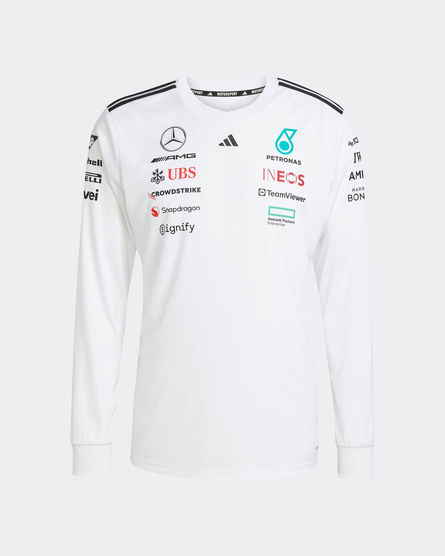 Mens 2025 Team Long Sleeve Driver Tee White - Ex Race Gear