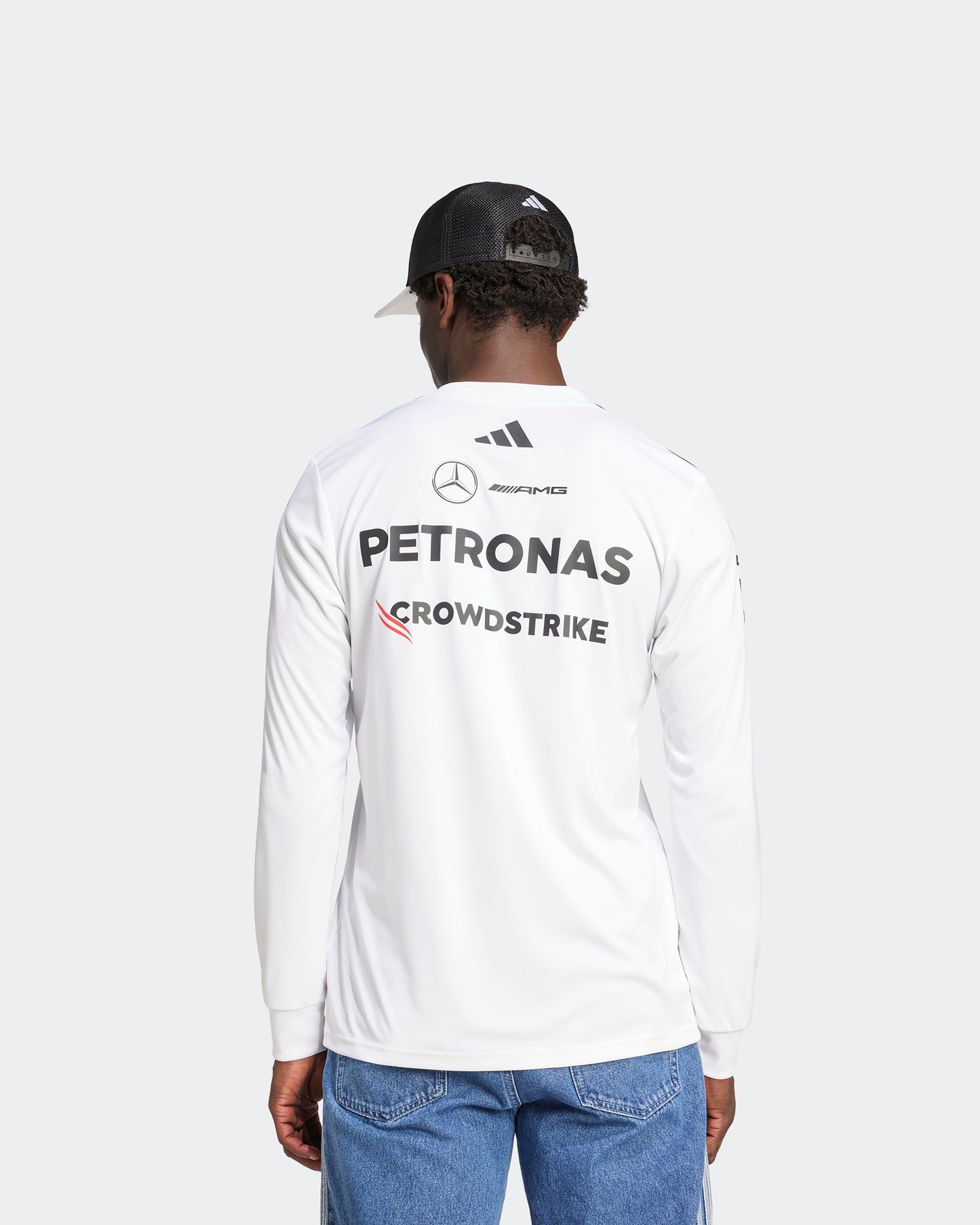 Mens 2025 Team Long Sleeve Driver Tee White - Ex Race Gear
