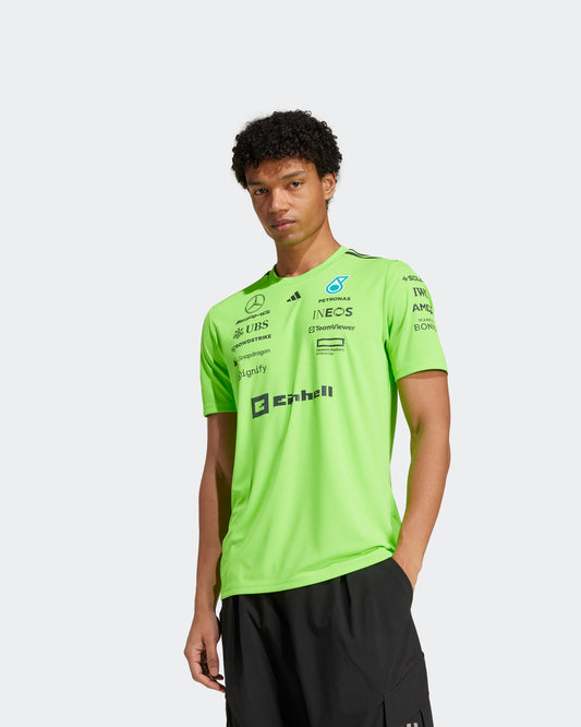 Mens 2025 Team Set Up Tee Green Mercedes-AMG PETRONAS F1 Team