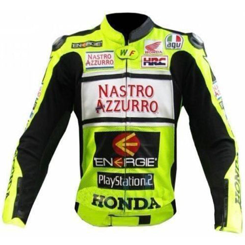 Mens Green Honda Nastro Motorcycle Racing Leather Jacket 3A MOTO LEATHER