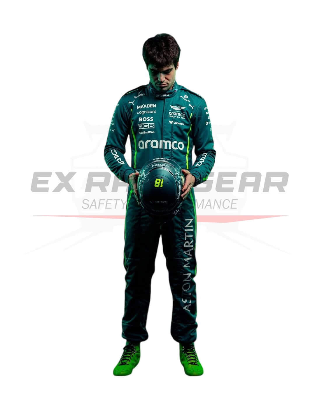 New 2025 Aston Martin Replica Race Suit | Formula 1 ~ Aston Martin F1 Team ~ Ex Race Gear