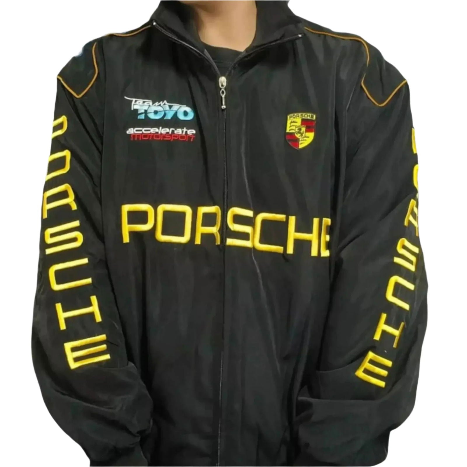 Porsche Formula 1 Bomber Jacket - Embroidered Racing Apparel - Speedxcrafts
