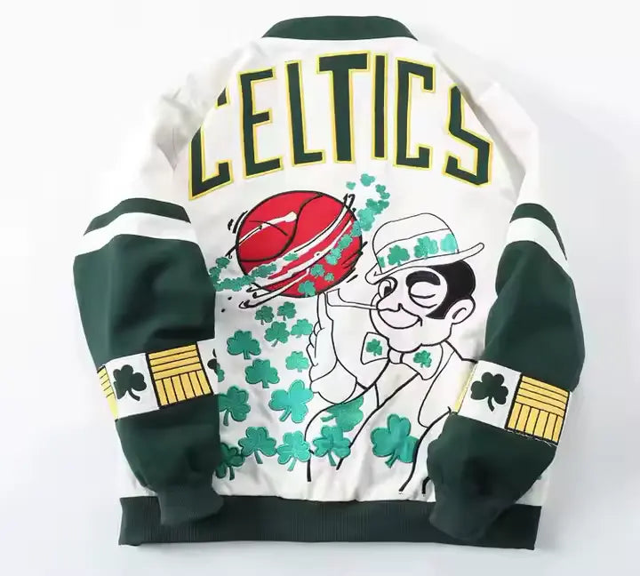 Rare BOSTON CELTICS Vintage Embroidered Jacket - Unisex SHABA Collection