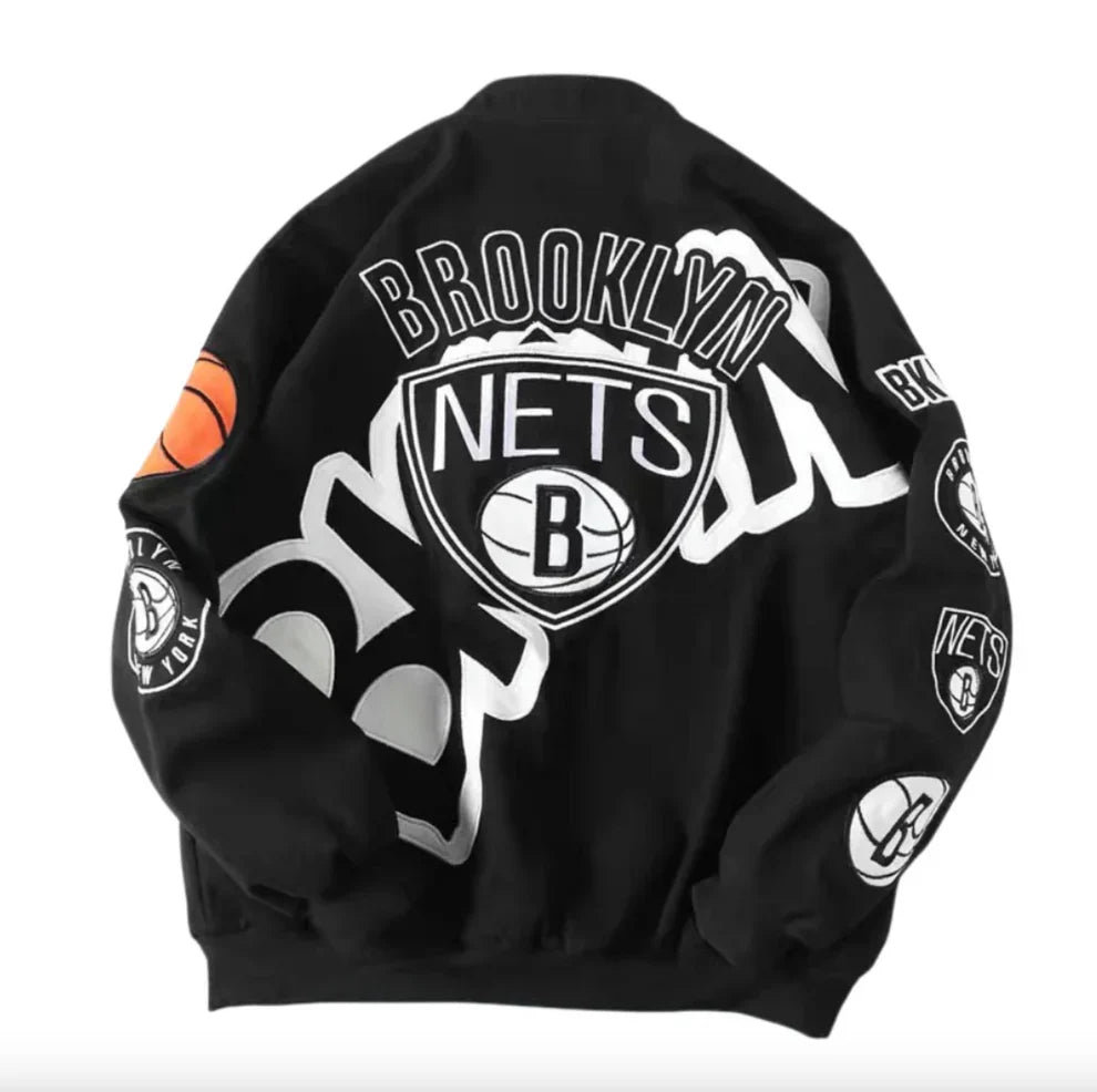 Rare BROOKLYN NETS Vintage Embroidered Jacket - Unisex SHABA Collection