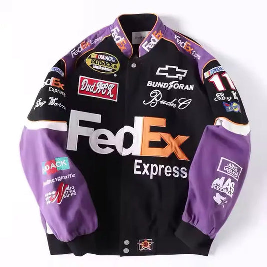 Rare FedEx NASCAR Vintage Embroidered Jacket - Unisex SHABA Collection