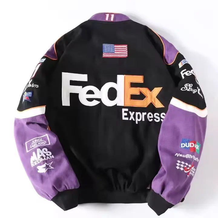Rare FedEx NASCAR Vintage Embroidered Jacket - Unisex SHABA Collection