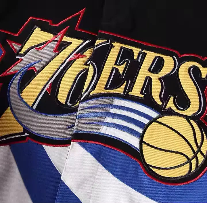 Rare PHILADELPHIA 76ERS Vintage Embroidered Jacket - Unisex SHABA Collection