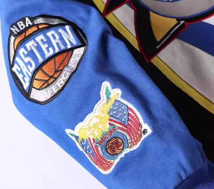 Rare PHILADELPHIA 76ERS Vintage Embroidered Jacket - Unisex SHABA Collection
