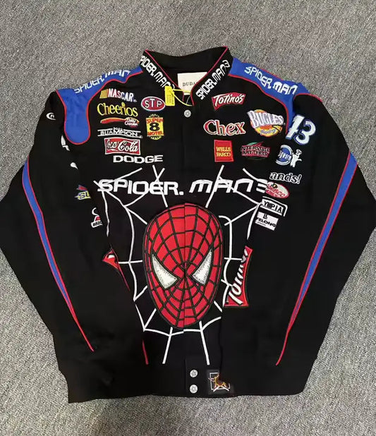 Rare Spiderman NASCAR Vintage Embroidered Jacket - Unisex SHABA Collection
