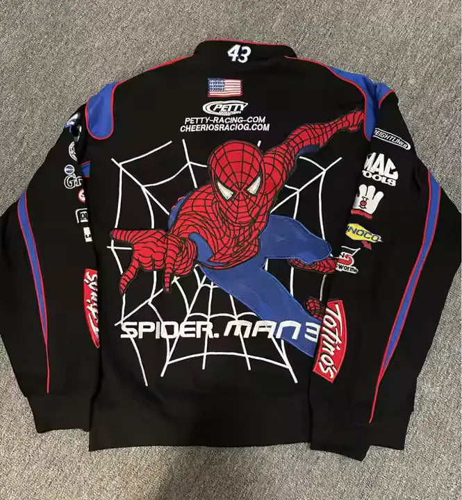 Rare Spiderman NASCAR Vintage Embroidered Jacket - Unisex SHABA Collection