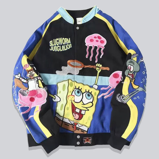 Rare SpongeBob NASCAR Vintage Embroidered Jacket - Unisex SHABA Collection