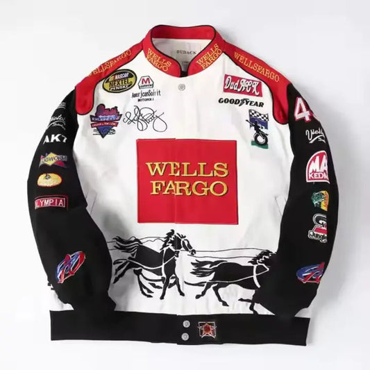 Rare WELLS FARGO NASCAR Vintage Embroidered Jacket - Unisex SHABA Collection